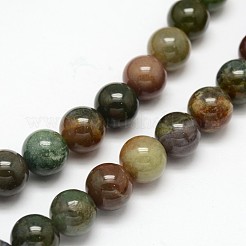 天然石インディアン瑪瑙ラウンドビーズ連売り  6mm  穴：1mm  約59~61個/連  15インチ&nbsp;X-G-F243-01-6mm