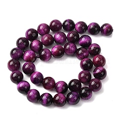 天然石タイガーアイビーズ連売り  染め  ラウンド  インディゴ  10mm  穴：1mm  約37~40個/連  14.9~15.1インチ（38~38.5cm）&nbsp;G-S259-03A-10mm