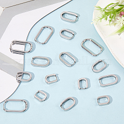 8ペア4スタイル304ステンレススチールハギーフープピアス  オーバル  ステンレス鋼色  14~26.5x11~16x2.5~3mm  2ペア/スタイル&nbsp;EJEW-SC0001-76P