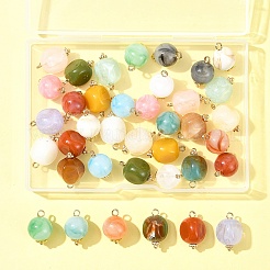 38個19色アクリルパーツ  真鍮のループを有します  ナゲットとラウンド  ミックスカラー  16.5~19x12~12.5x11.5~12mm  穴：1.8~2mm  2個/スタイル&nbsp;MACR-FS0001-80