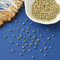 CCBプラスチックビーズ  DIYのジュエリーには  ラウンド  ゴールドカラー  3x2.5mm  穴：1.2mm&nbsp;CCB-YW0001-29A