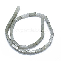 天然石ラブラドライトビーズ連売り  直方体の  12.5~13.5x3~5x3~4.5mm  穴：1mm  約30~32個/連  15.1~15.9インチ（38.5~40.5cm）&nbsp;G-F631-E22