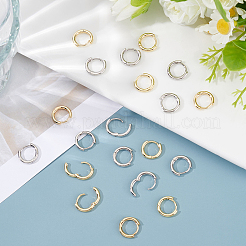 10 Pairs 2 Colors Brass Huggie Hoop Earrings&nbsp;EJEW-BBC0002-20