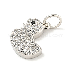 Rack Plating Brass Micro Pave Clear Cubic Zirconia Pendants&nbsp;KK-B093-02D-P