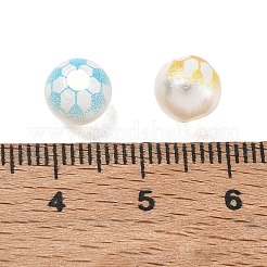 スポーツプリントのABS樹脂ビーズ  サッカー  ミックスカラー  7x7.5mm  穴：2.5mm  2173個/ 500g&nbsp;PL-CBA1C22-01