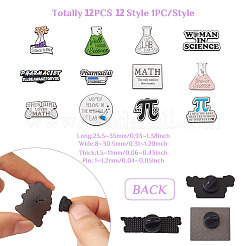 12pcs 12 style Mathematical Formula Enamel Pin&nbsp;JEWB-CD0001-03