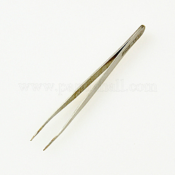 鉄のビーズピンセット  プラチナ  鉄の色  123x9mm&nbsp;LS-TOOL-R111-01