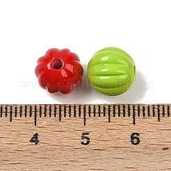 ベーキングペイント不透明アクリルビーズ  カボチャ  ミックスカラー  10x9.5mm  穴：2mm&nbsp;OACR-F014-02A