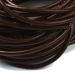 丸い牛革のビーズコード  DIYのネックレス作り材料  ココナッツブラウン  3mm  約8~9m / pc&nbsp;OCOR-XCP0002-84