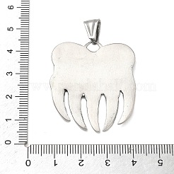 304ステンレスペンダント  トリニティノットチャーム付きクマの足跡  アンティークシルバー  39x34x2.5mm  穴：9x3.5mm&nbsp;STAS-V008-02AS