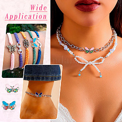 36Pcs 6 Colors Alloy Enamel Connector Charms&nbsp;ENAM-TA0001-97