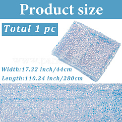 ポリエステルスパンコールテーブルランナー  結婚式のテーブルの装飾  長方形  ライトスカイブルー  2800x440x0.4mm&nbsp;AJEW-WH20080-48A