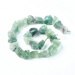 粗い天然蛍石ビーズ連売り  ナゲット  15~20x14~18x10~14mm  穴：1mm  約25個/連  14.9インチ（38cm）&nbsp;G-E343-01