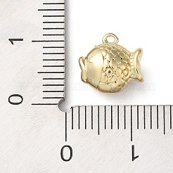 真鍮製ペンダント  海洋動物の魅力  ゴールドカラー  魚  9.5x10x5.5mm  穴：0.9mm&nbsp;KK-H450-01I-G