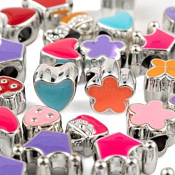 60Pcs 6 Style Girl Series UV Plating Acrylic European Beads&nbsp;OACR-LS0001-09