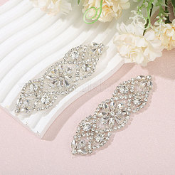 ラインストーン自己粘着アップリケ装飾アクセサリー  透明  30x101x4.5mm&nbsp;DIY-WH0568-50A