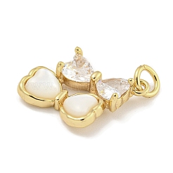 Brass with Cubic Zirconia with Sea Shell Pendants&nbsp;KK-Q820-11G