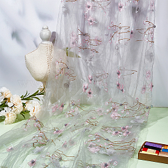 ポリエステルメッシュ生地  服装アクセサリー  花柄  ゲインボロ  1500~1750x0.1~8.5mm  2ヤード/個&nbsp;DIY-WH0622-578A