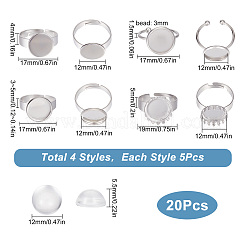 DIY Blank Half Round Dome Finger Ring Making Kit&nbsp;DIY-SC0021-13