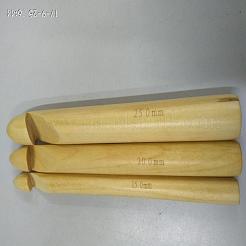 木製のかぎ針編みのフック  ダークカーキ  195x15mm  195x20mm  195x25mm  3個/セット&nbsp;TOOL-WH0003-01
