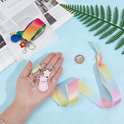 2Pcs Polyester Ribbons Helpers with Alloy Enamel Flower Pendants&nbsp;HJEW-PH02512