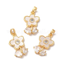 Brass Cubic Zirconia Pendants&nbsp;KK-M243-37G