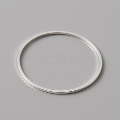 真鍮製フレームコネクター  丸いリング  銀  25x0.5mm  内径：23mm&nbsp;LS-KK-WH0047-59E-S