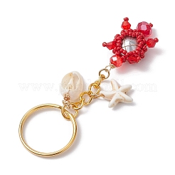 Tortoise Glass Seed Beaded Keychain&nbsp;KEYC-MZ00023-05