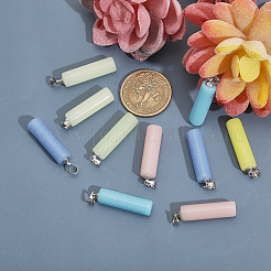 16Pcs 8 Colors Synthetic Luminous Stone Pendants&nbsp;G-CA0001-76