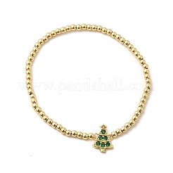 Christmas Brass Micro Pave Cubic Zirconia Link Bracelets&nbsp;BJEW-K289-01B-G