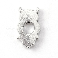 チベットスタイル合金ビーズフレーム  フクロウ  アンティークシルバー  20x11.5x4mm  穴：1.4mm  約436個/1000g&nbsp;TIBE-WH0002-07AS