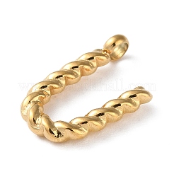316サージカルステンレスペンダント＆チャーム  ゴールドカラー  U字  14x8.5x2mm  穴：2mm&nbsp;STAS-D031-01U