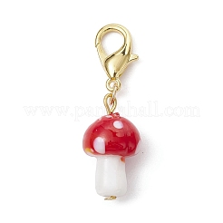 Handmade Lampwork Mushroom Pendant Decoration&nbsp;HJEW-JM01411