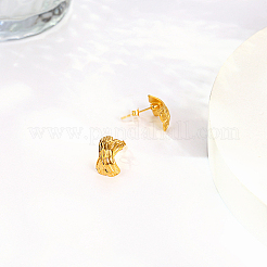 304ステンレススチールスタッドピアス  クロス十字  18KGP本金メッキ  15x10mm&nbsp;MX8360-1