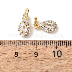 Brass Micro Pave Cubic Zirconia Charms&nbsp;RB-I077-15G-RS
