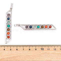 Chakra Natural Tiger Eye & Natural Lapis Lazuli & Natural Carnelian & Synthetic Turquoise & Glass Big Pendants&nbsp;G-NH0025-03P