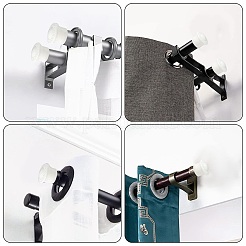 プラスチックカーテンロッドヘッド  ラウンドカーテンポールフィニアル  ホワイト  46~49x33mm&nbsp;FIND-WH0021-26D