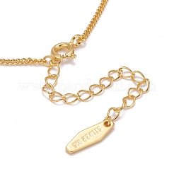 スターリングシルバーペンダントネックレス925個  スプリングリングの留め金と  テクスチャ  長方形  ゴールドカラー  15.59インチ（39.6cm）&nbsp;NJEW-F282-03G