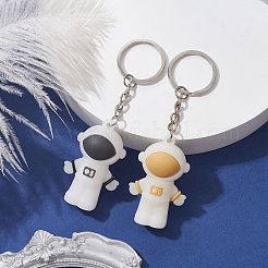 2 個 2 色宇宙飛行士 PVC プラスチックビッグペンダントキーホルダー  アイアン製キーリング  ミックスカラー  10.9cm  1pc /カラー&nbsp;KEYC-JKC00686