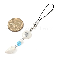 4Pcs 4 Styles Natural Shell Phone Mobile Straps&nbsp;HJEW-JM04040