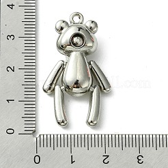 合金のチベット風チャーム  クマ  ステンレス鋼色  34.5x19.5x9mm  穴：1.8mm&nbsp;FIND-R146-01D