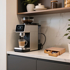 木製コーヒーカプセル収納ボックス  長方形  淡い茶色  390x285x83mm  内径：268x169mm&nbsp;AJEW-WH0485-06