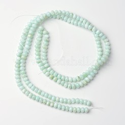 染めた天然淡水シェルロンデルビーズ連売り  アクアマリン  6x4mm  穴：1mm  約91個/連  15.6インチ&nbsp;BSHE-O016-19B