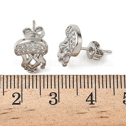 Brass Micro Pave Clear Cubic Zirconia Stud Earrings&nbsp;EJEW-A145-03A-P