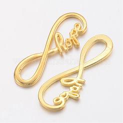Tibetan Style Alloy Infinity with Hope Links connectors&nbsp;TIBE-S230-G-FF