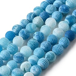 Natural & Dyed Crackle Agate Bead Strands&nbsp;G-T056-6mm-07