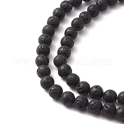 Natural Lava Rock Round Beads Strands&nbsp;G-YW0002-08