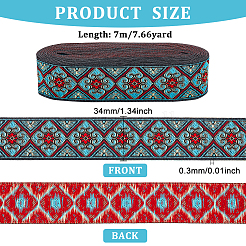 Ethnic Style Embroidery Polyester Ribbons&nbsp;OCOR-WH0077-29A