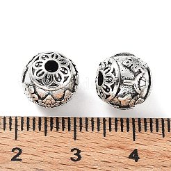 真鍮ビーズ  花とロンデル  カドミウムフリー＆ニッケルフリー＆鉛フリー  アンティークシルバー  9.5x10x7.5mm  穴：2.5mm&nbsp;KK-Q700-14AS
