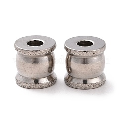 変色しにくい201ステンレススチールビーズ  コラム  ステンレス鋼色  10x10mm  穴：4mm&nbsp;STAS-E039-23A